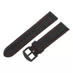   Műanyag szíj, fekete színű, 22 mm (narancssárga varrással)