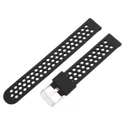   Műanyag okosóra szíj, gyorskioldós, fekete színű, normál hossz, 16 mm