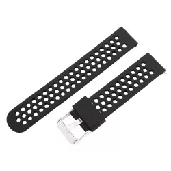   Műanyag okosóra szíj, gyorskioldós, fekete színű, normál hossz, 18 mm