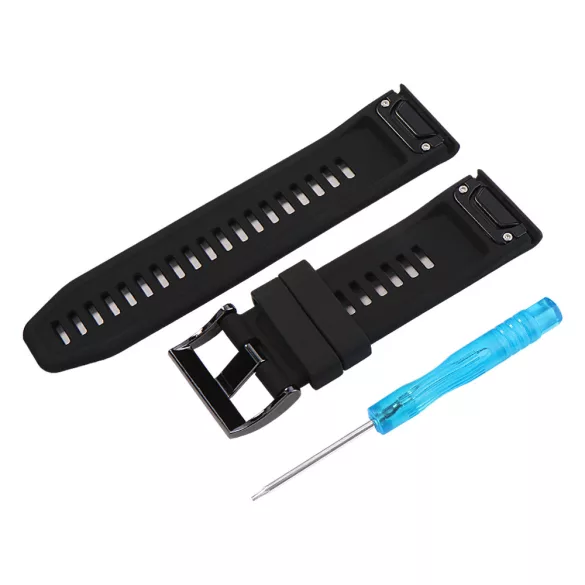 Garmin QuickFit, szilikon, fekete színű, normál hossz, 26 mm