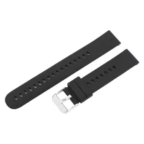   Műanyag okosóra szíj, gyorskioldós, fekete színű, normál hossz, 18 mm