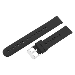   Műanyag okosóra szíj, gyorskioldós, fekete színű, normál hossz, 18 mm
