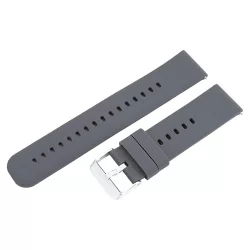   Műanyag okosóra szíj, gyorskioldós, sötét szürke színű, normál hossz, 20 mm