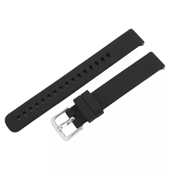 Műanyag okosóra szíj, gyorskioldós, fekete színű, normál hossz, 14 mm