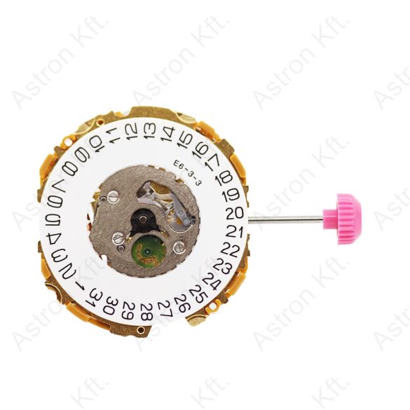 Miyota 9U15 quartz szerkezet, dátum 3 óránál, 2 mutatós