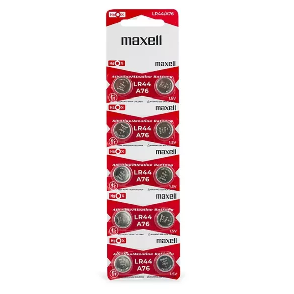 LR44 / AG13 alkáli gombelem, 10db/csomag (Maxell)
