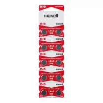 LR43 alkáli gombelem, 10db/csomag (Maxell)