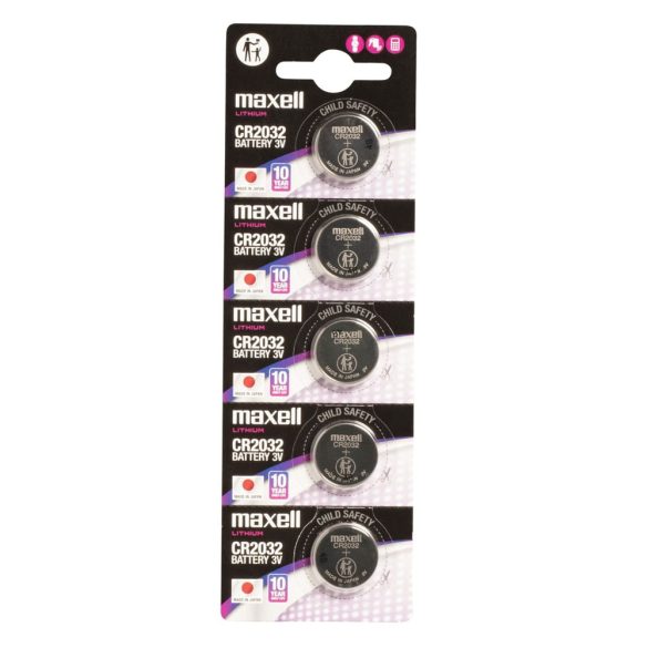 2032 lithium gombelem, 5db/csomag (Maxell)