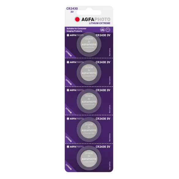 2450 lithium gombelem, 5db/csomag (Agfa)
