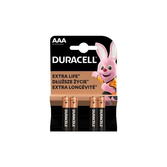 Duracell Basic mikroelem, AAA 1,5 V, 4db/bliszter