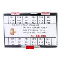   Igazító korona szett, acél, rózsaarany színű (IP), nagy méretek, 24 db / szett