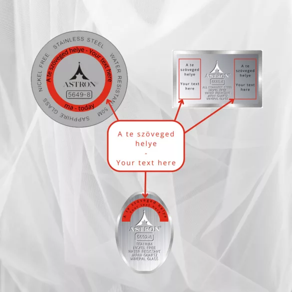 Szöveges gravírozás, maximum 20 karakterig